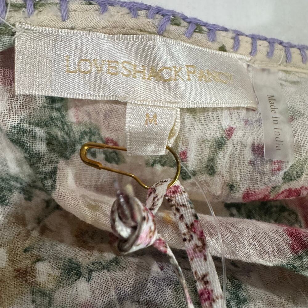 LoveShackFancy Keelin Mini Dress Shining Gemstone Floral Cotton Multi Size M NWT - Picture 10 of 11